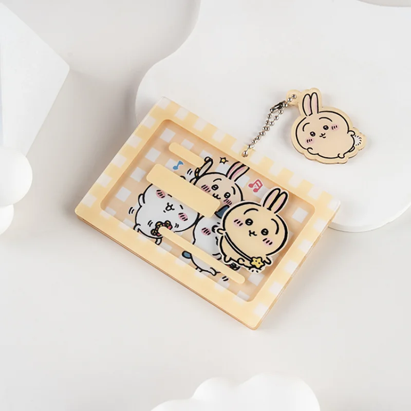 Chiikawa Acrylic Card Holder Kawaii Women Business ID Bank Card Holders Badge Child Bus Card Cover Case with Pendant Gifts image 3