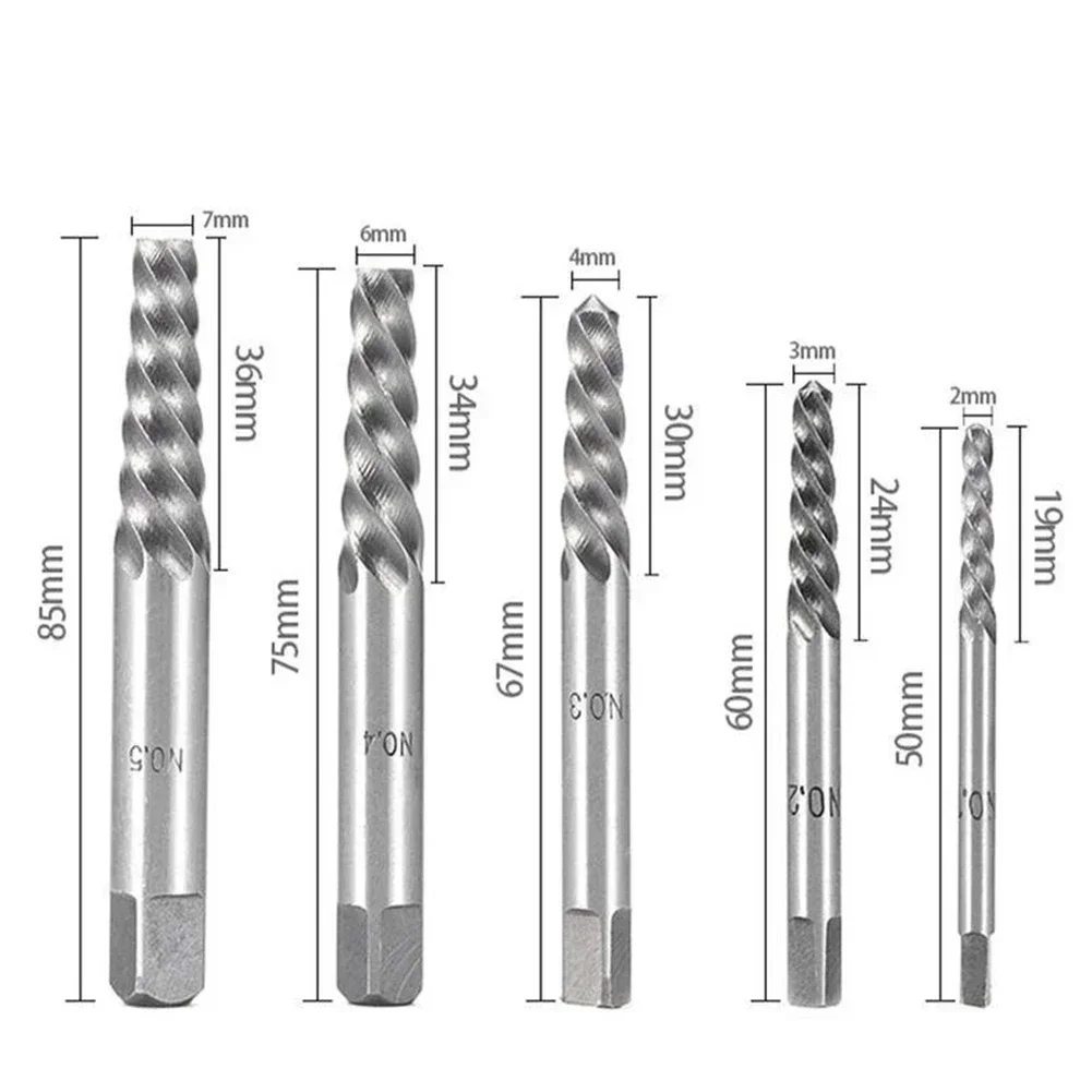 

5 шт. сломанный винт M6-M19 экстракторы поврежденный экстрактор сверла набор направляющих для удаления сломанных болтов Easy Out Set электроинструмент