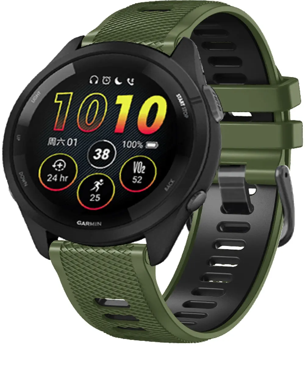 22 mm Silikon-Smartwatch-Armband für Garmin Forerunner 265, Ersatzgürtel für Forerunner 255 Music Vivoactive 4 Venu 2 Armband – Detail 18