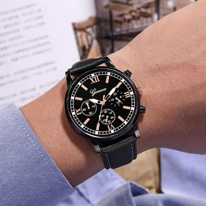 Fashion Top Brand Men Women Business Watch Stylish Casual Men Classical Big Dial Leather Strap Watches Mature Style Quartz Clock