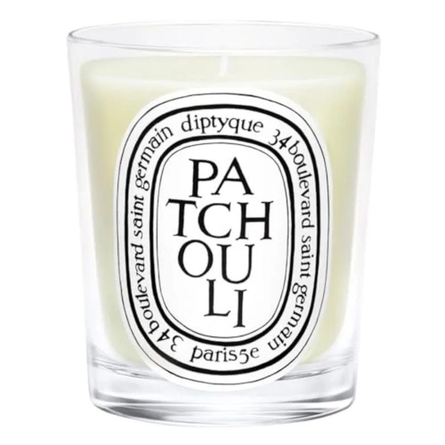 

Unisex patchouli scented candle for living room, soy wax, deep brown, long-lasting fragrance and clean burn