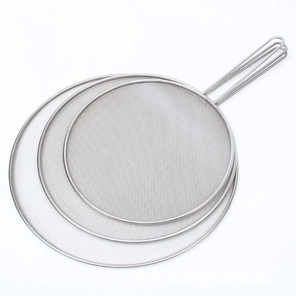 Multifunctional Oil Splatter Screen Stainless-Steel with Handle Guards Mesh Durable Anti-splash Oil Splash Lids Kitchen Supplies