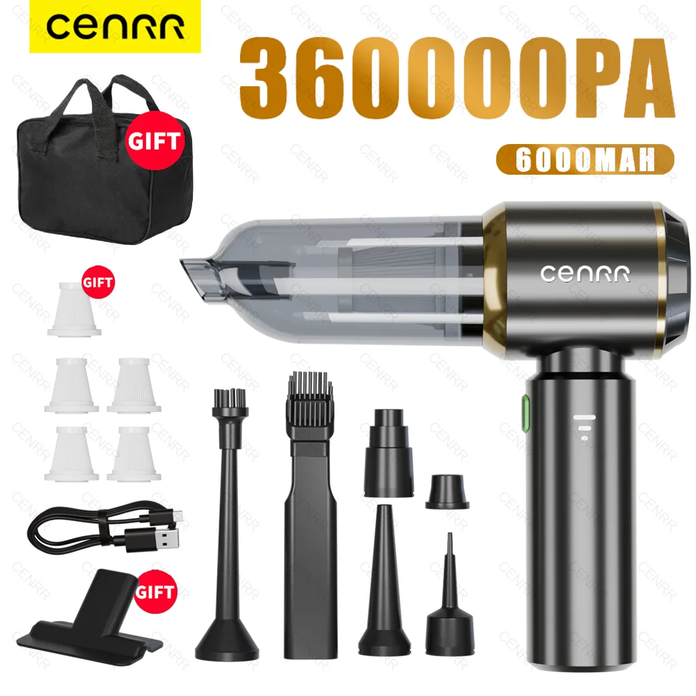 CENRR 360000PA Car Vacuum Cleaner Home Appliance Powerful Wireless Car Cleaner HandHeld Portable Vacuum Cleaner Cleaning Machine