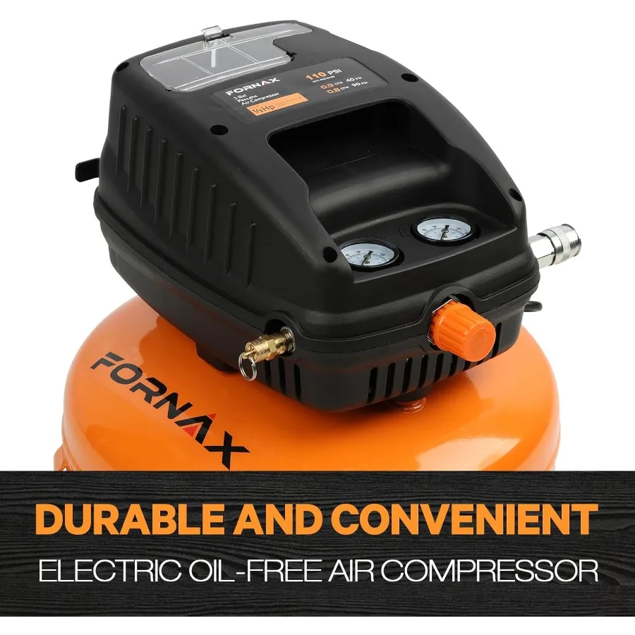 ضاغط هواء فطيرة 3 جالون 110 رطل لكل بوصة مربعة ضاغط هواء محمول خالي من الزيت لتضخيم الإطارات التي تعمل بنادق الأظافر وتقوم بها بنفسك صغير #3