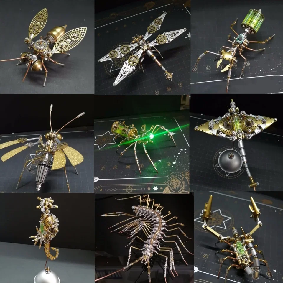 DIY Biene Spinne / Skorpion / Ameise Metall Modellbausätze für Erwachsene Kinder 3D-Puzzles Steampunk Mechanische Insekten Montagespielzeug