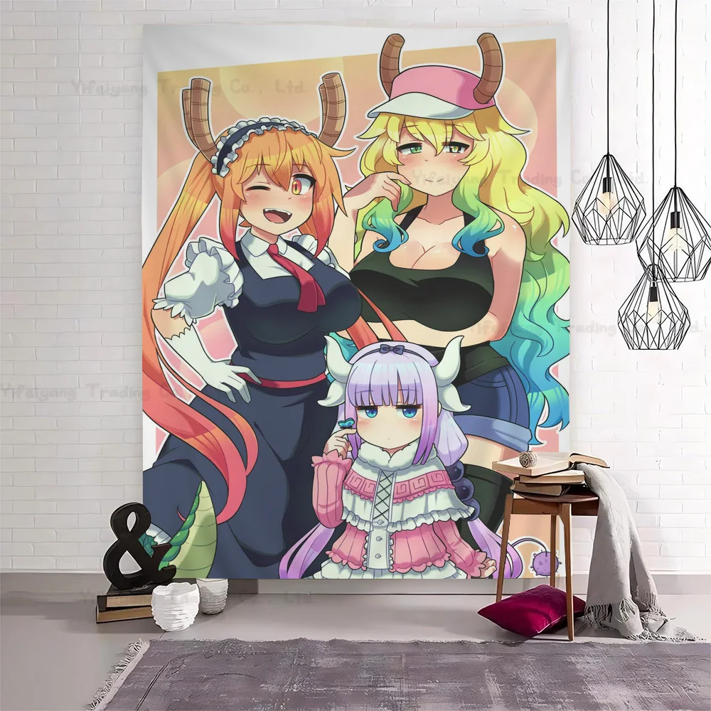 

Dragon Maid Printed Large Wall Tapestry Hanging Tarot Hippie Wall Rugs Dorm Home Decor