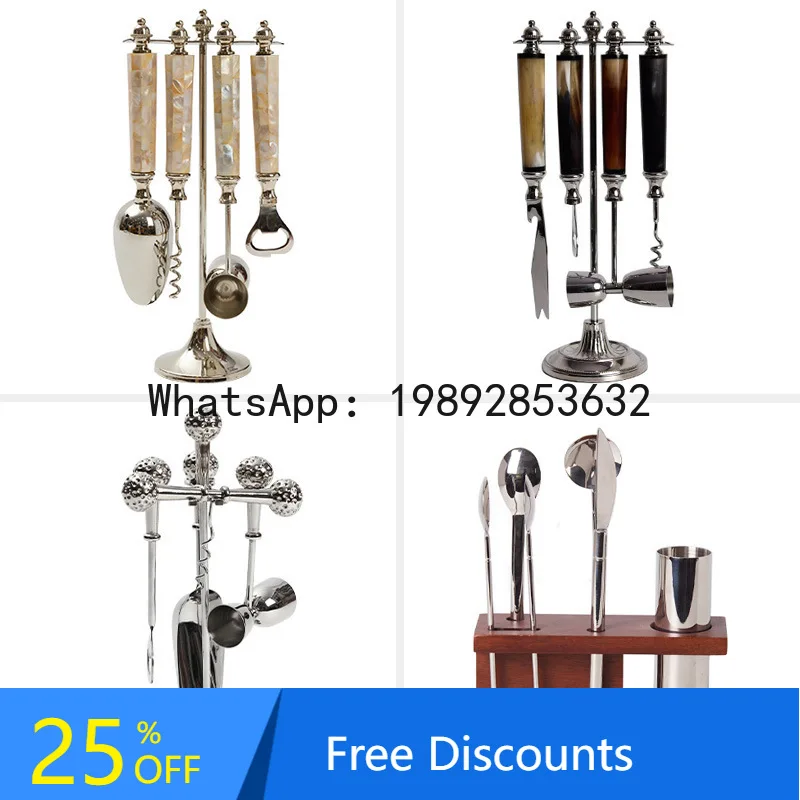 

ZK creative beef bone wine set bottle opener, color shell craft bottle starter model room restaurant wine cabinet bar decoration