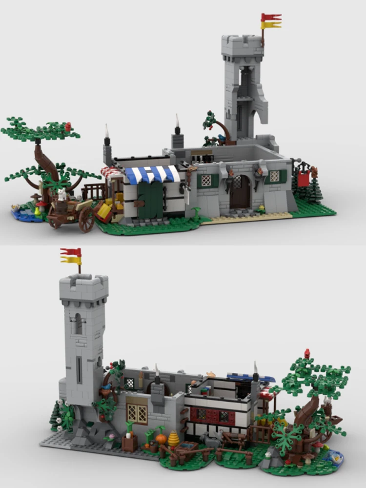 2,300 pieces of MOC building block assembly toys and medieval architectural models as creative festival gifts