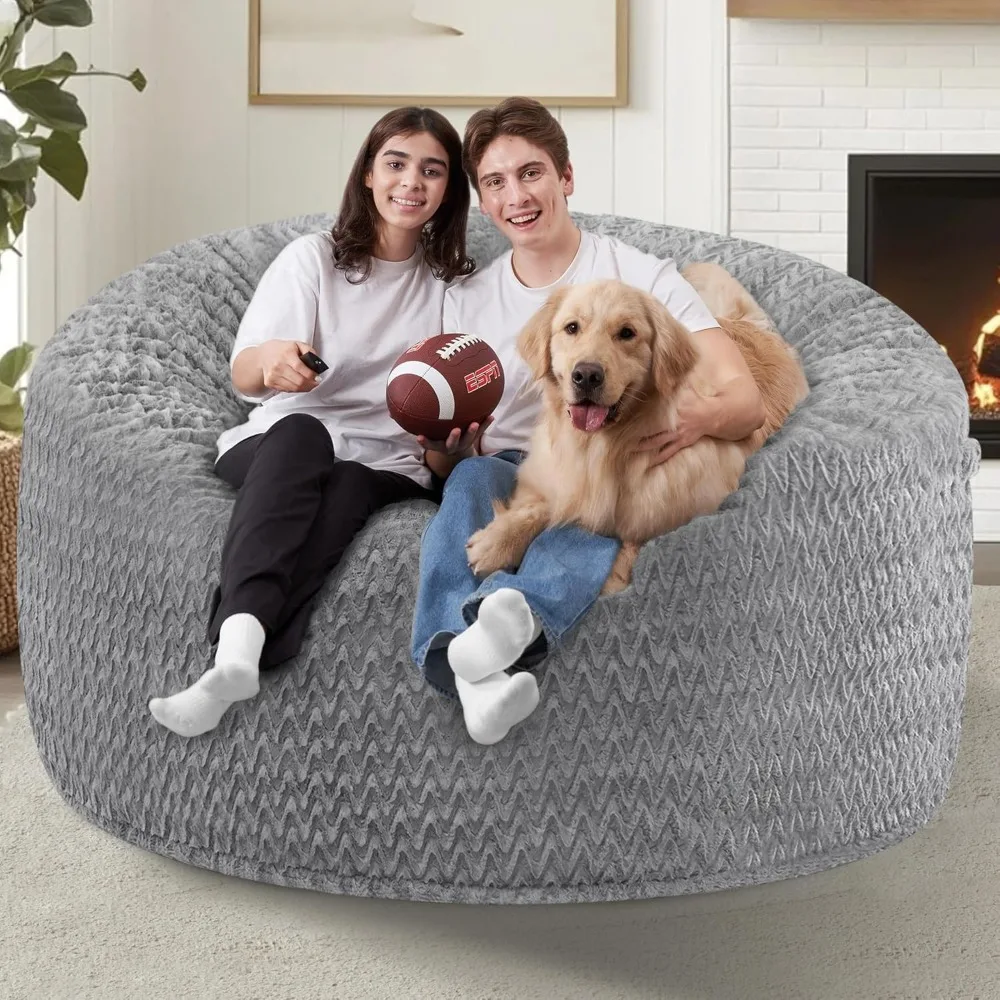 كراسي كبيرة مملوءة بإسفنج الذاكرة للبالغين، أكياس فول عملاقة مريحة، كراسي كبيرة للاسترخاء والترفيه #6