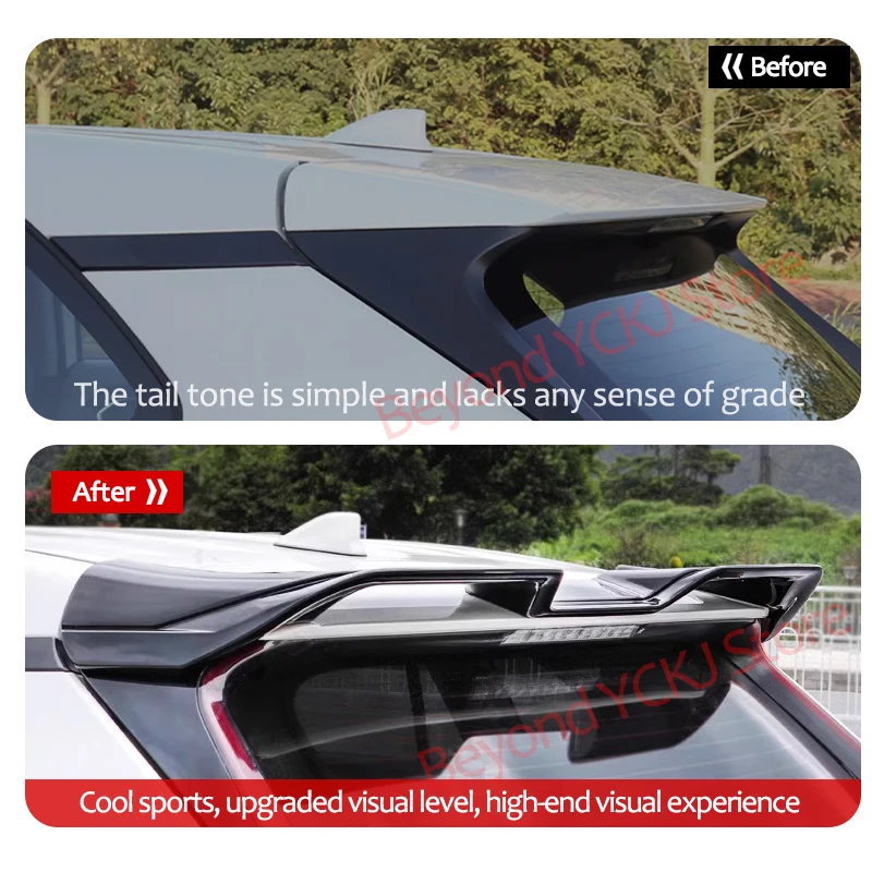 ABS White Black Rear Roof Top Spoiler Tail Trunk Lip Wing Bar Trim Fit for Toyota RAV4 2019-2023 2024 Tail Wing Rear Trunk Lid