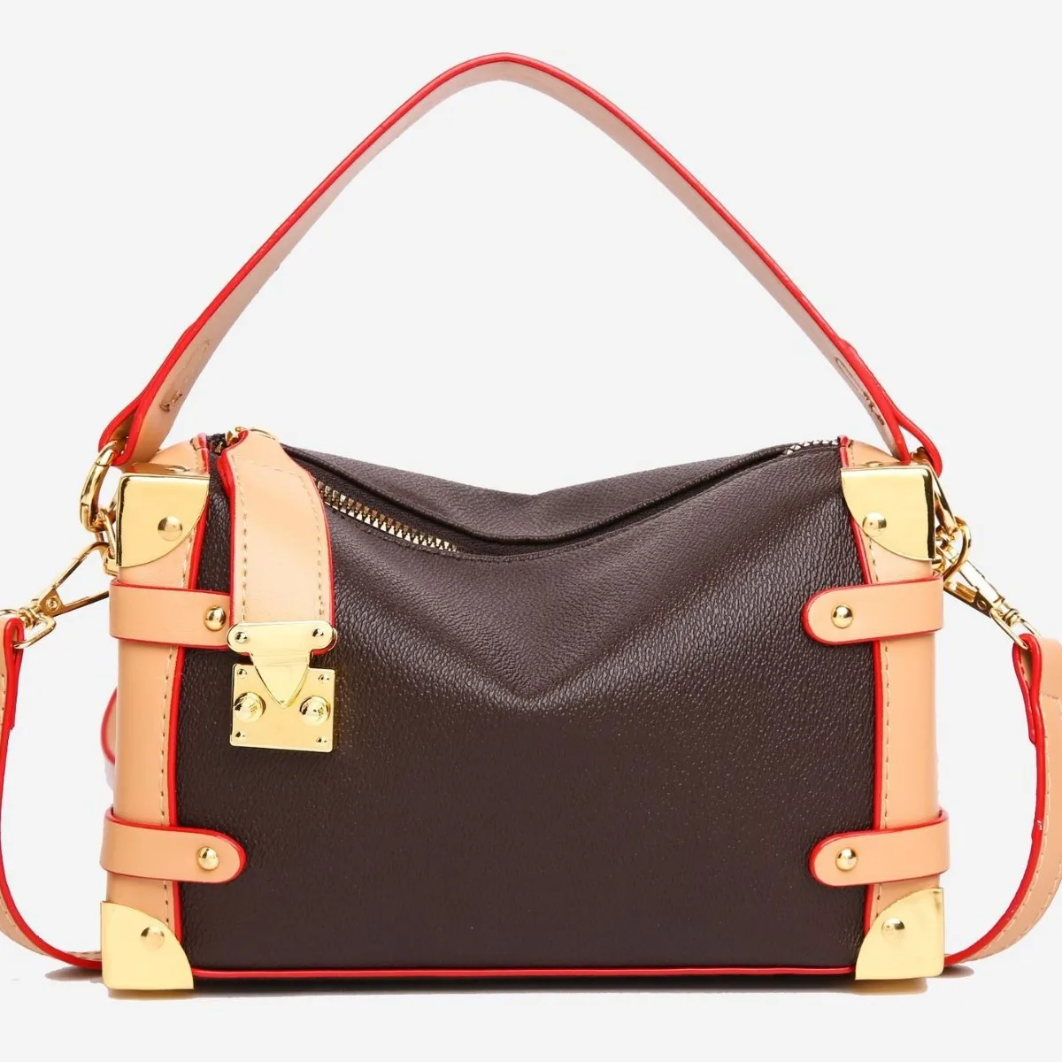 

2025 SS Architectural Box Bag, Multi-Way Convertible Top Handle & Crossbody Purse for Women, Versatile Day to Night Tote