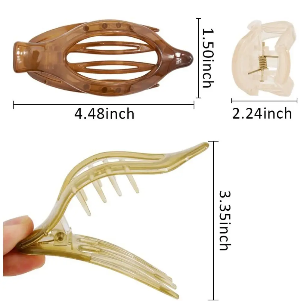 夏大アクリルクリップヘアピンファッション透明アヒルのくちばしヘアクリップヘアアクセサリー女性帽子