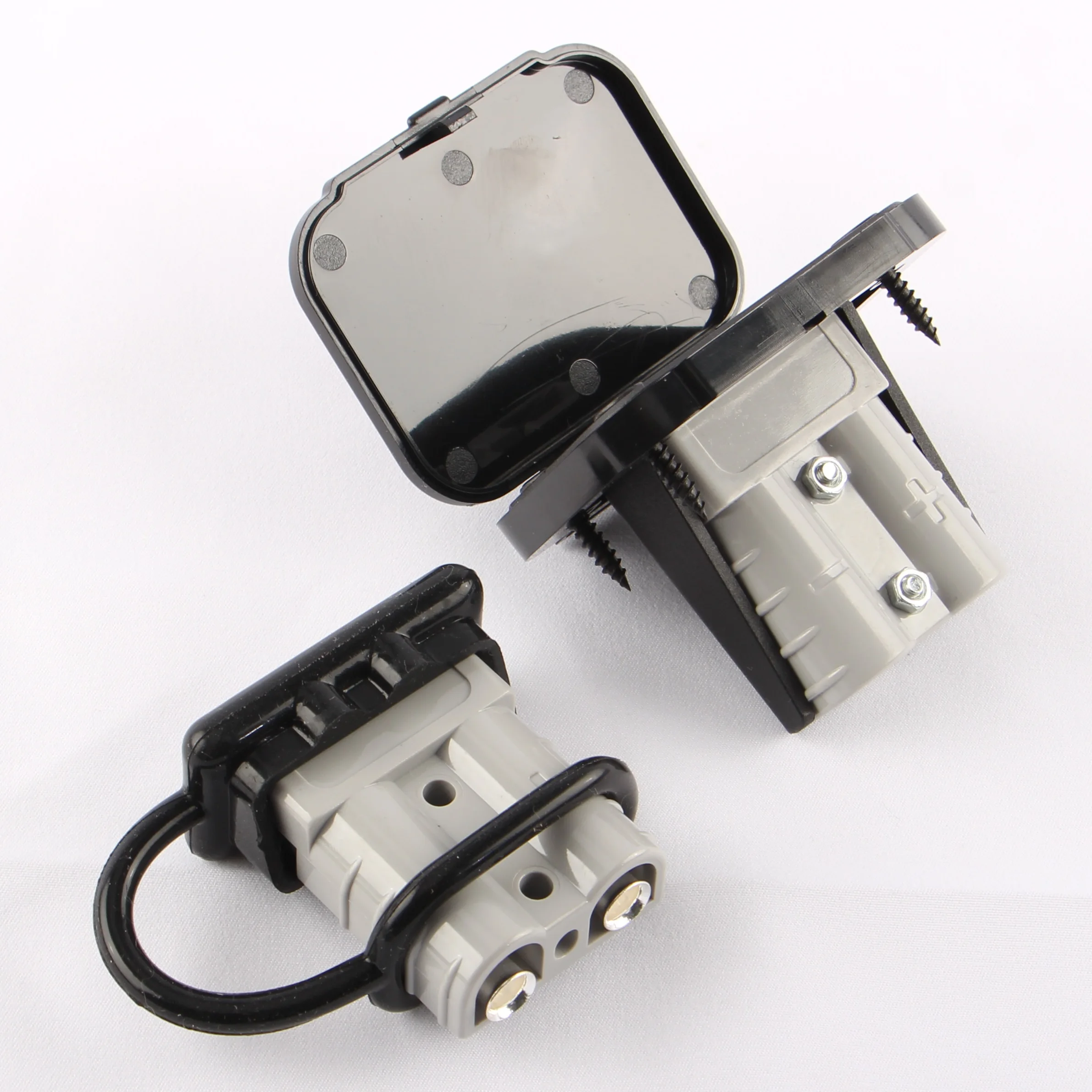 

For Anderson 50A Red/Grey Quick Cable Disconnect Battery Connector with Plug Mounting Panel Battery Terminal Connector