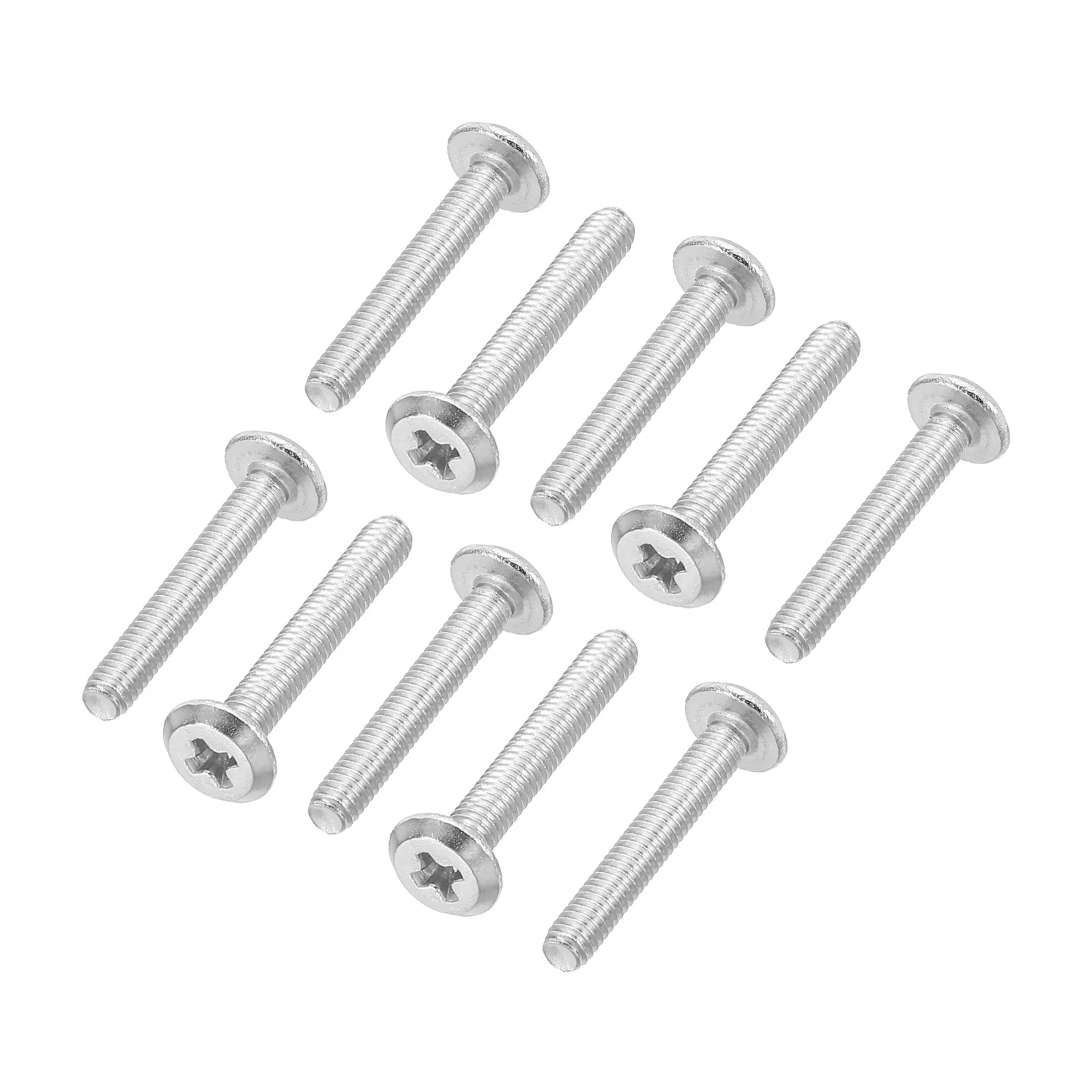 

30-120pcs Round Head Phillips Screws M2.5 M3 M4 M5 304 Stainless Steel Full Thread Machine Screw Furniture Connector Bolts