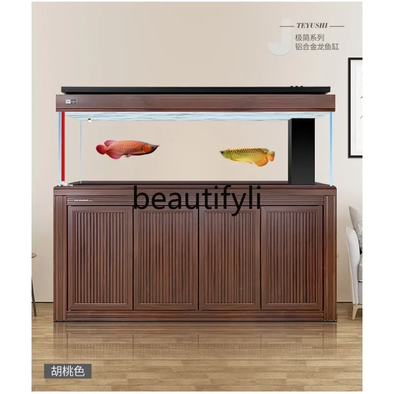 

FG28Large Fish Tank for Living Room Home Use, Ecological Office Ultra-clear No-water-change Arowana Fish Tank