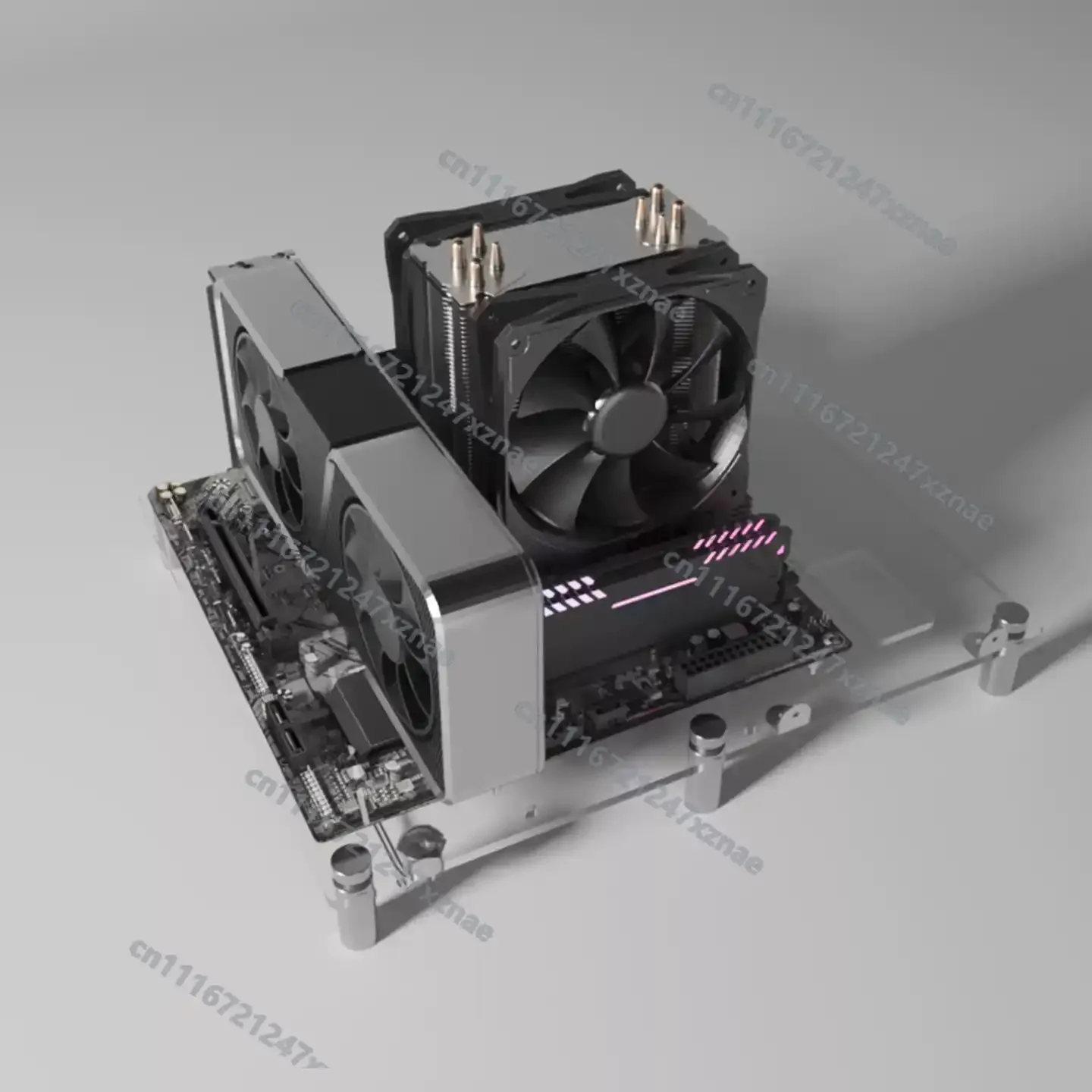 Support MATX ATX X99 DIY Test Bench Frame，Custom Open Fully Transparent Plexiglass PC Case Motherboard Bracket
