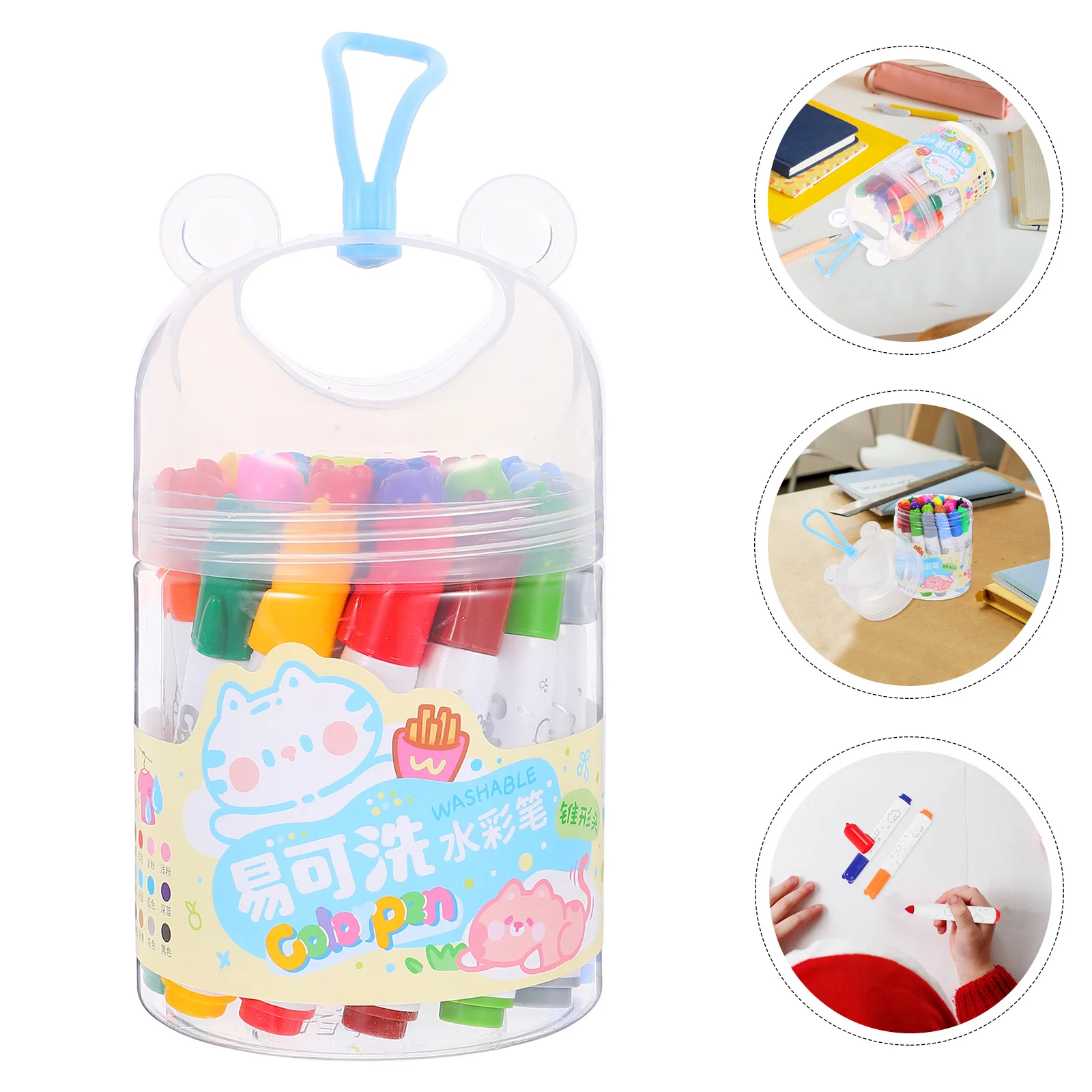 

24Pcs Washable Markers Set Kids Soft Tip Bright Colors Coloring for School Classroom Supplies Easy Clean Ink Paint Markers Bulk