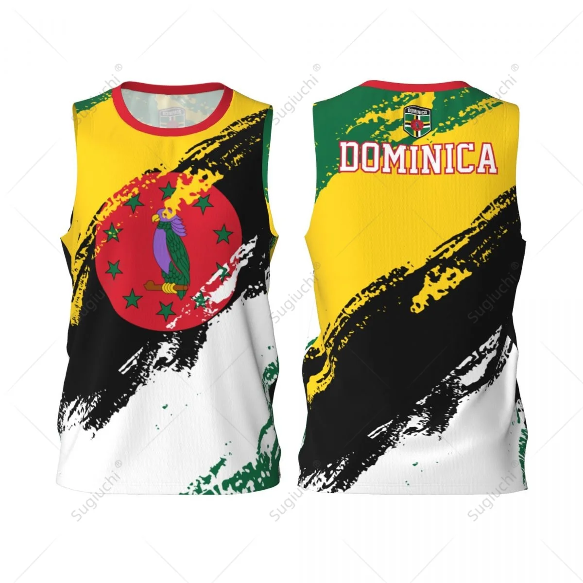 Men Basketball Sports Dominica Flag Running Fitness Multifunction Jersey Sleeveless shirt Custom Name Nunber Exclusive