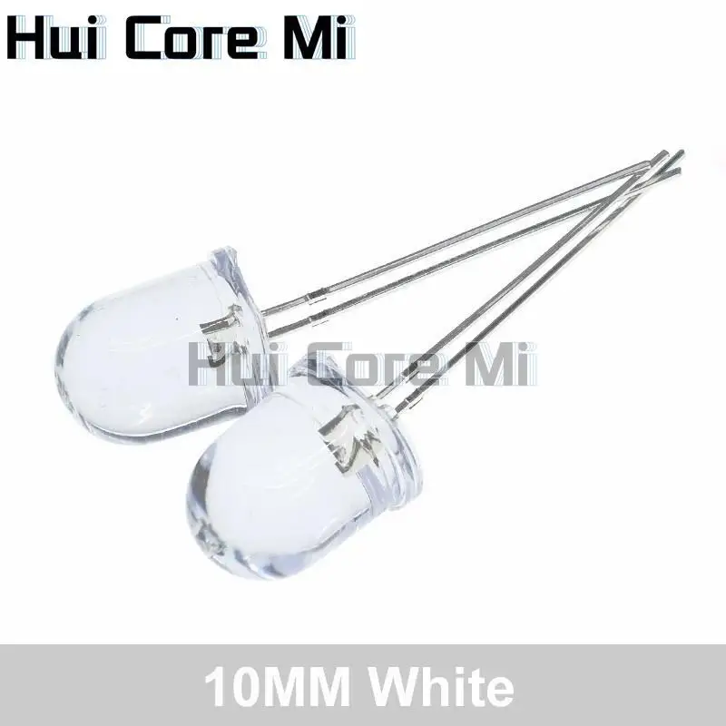 10mm LED 5 Farben Rot Blau Gelb Grün Weiß Transparent 20mA 0,75 W Ultra Helle Runde LED Licht Emittierende diode Lampe