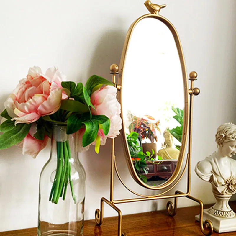 

Cosmetic Boho Table Decorative Mirror Bathroom Compact Aesthetic Makeup Wall Mirror Room Decor Home Espelho Vanity Mirror