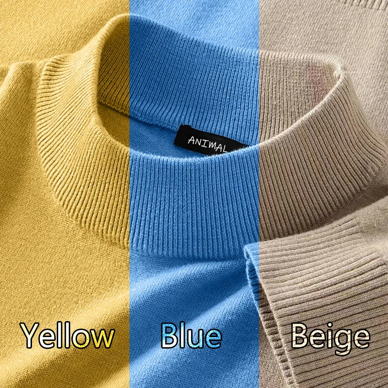 لعبة الحيوان 3 حزمة رجل وهمية الرقبة سترة غير رسمية نصف الياقة المدورة البلوفرات البلوزات تريكو الرجال بلوزة باردة الربيع أبلى