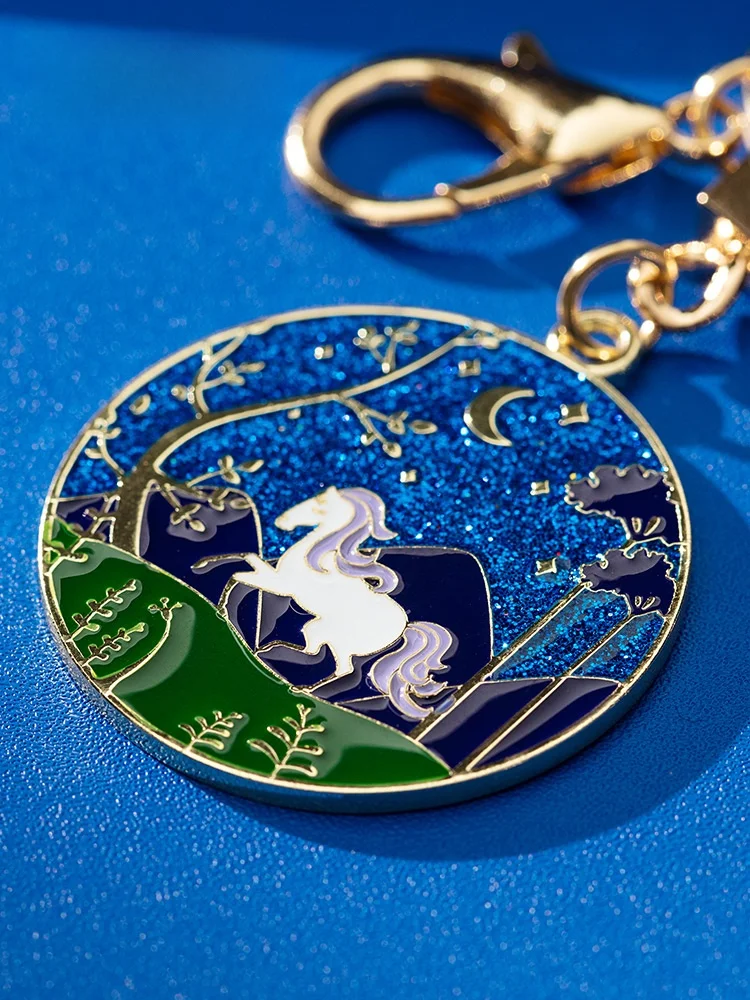 Creative Dream  Museum Keychain Student Cultural Gift National Style Cartoon Series Metal Alloy round Shape Festival Sup...