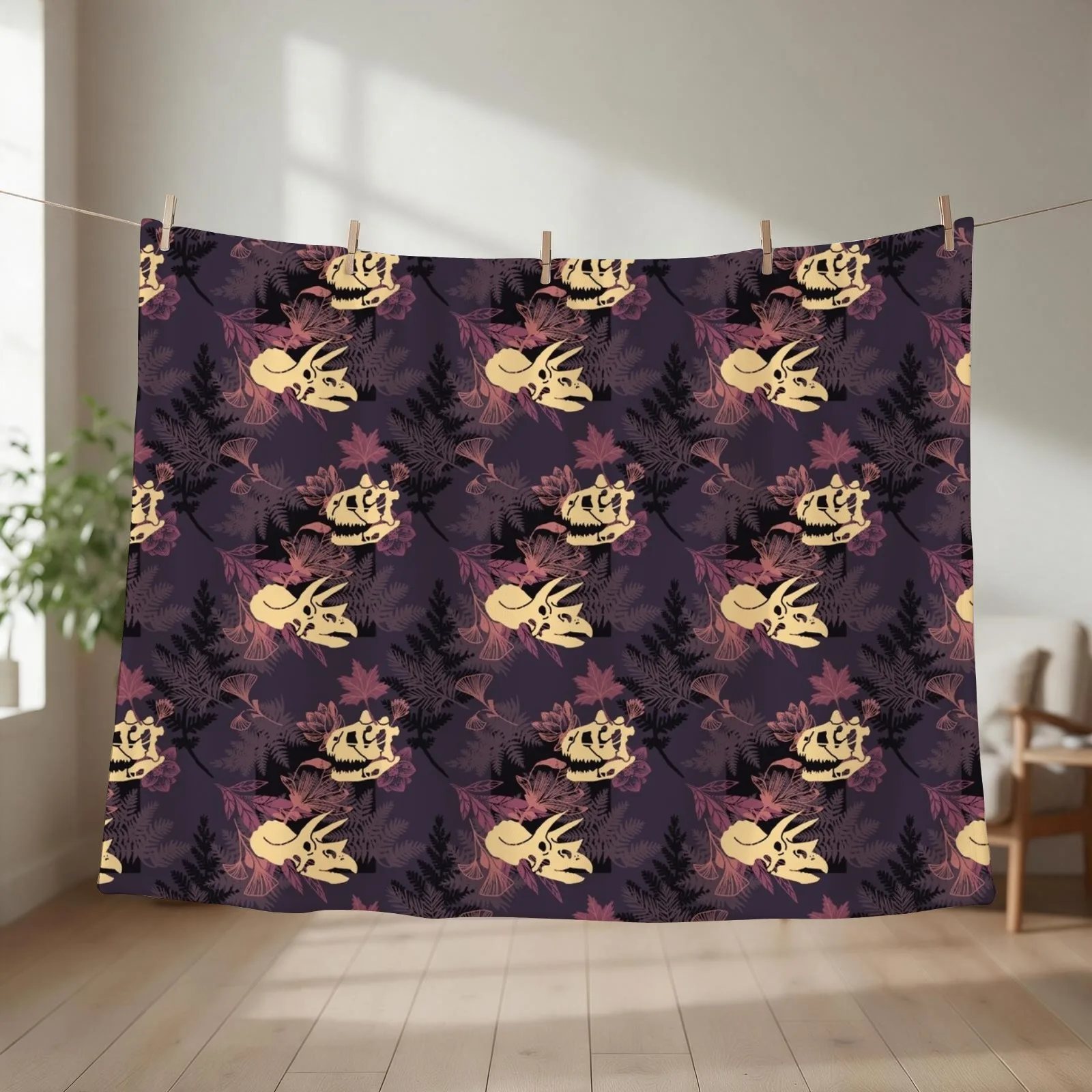 Carnotaurus and Triceratops are very good friends Throw Blanket couch cozy soft plush fuzzy picnic outdoor blanket