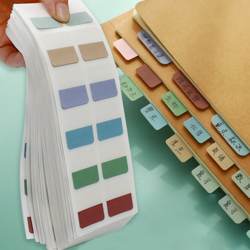 30/60/120/240Pcs Multicolor Sticky Writable Transparent Repositionable Index Markers Stickers Reading Notes Creative Stationery
