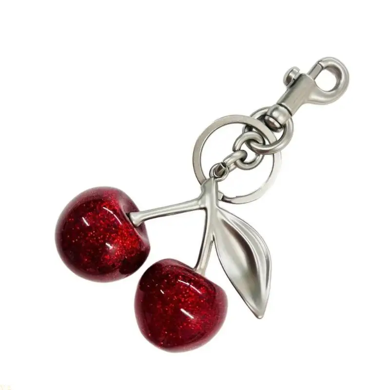 Unique Designs Cherrys Pendant Multifunctional Alloy Keyring for All Ages Use X3UD