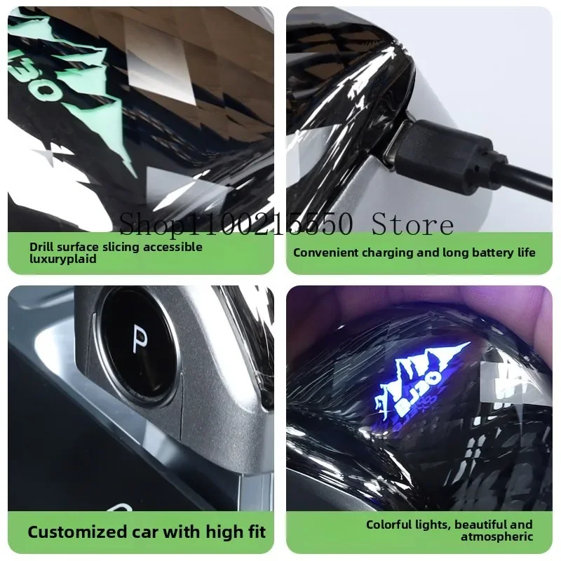 العالمي كريستال والعتاد التحول المقبض مقبض رافعة رئيس مع LED ل BAIC BJ30 2024-2025 الداخلية اكسسوارات السيارات