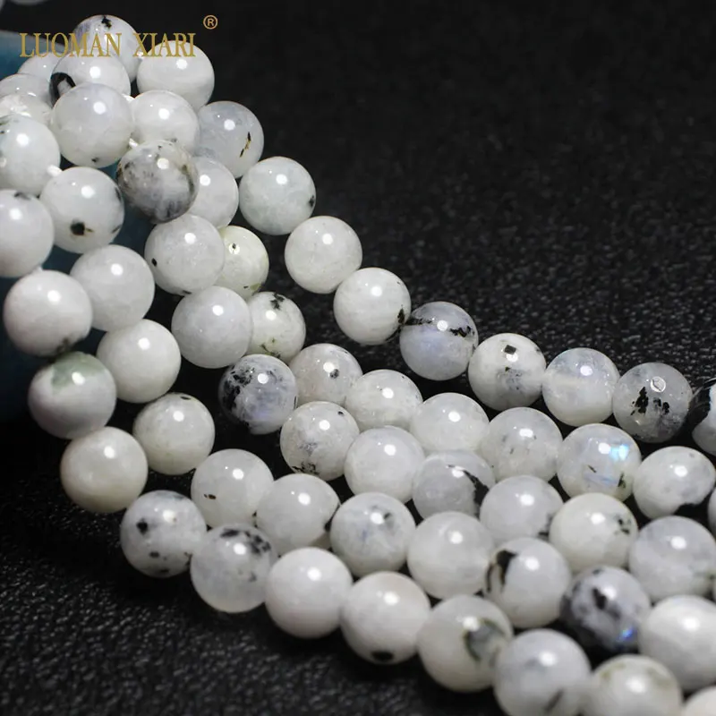 

Fine Natural Sri Lanka Ink Blue Moonstone Round Gemstone Beads For Jewelry Making DIY Bracelet Necklace 6/8/10MM 1strand 15''