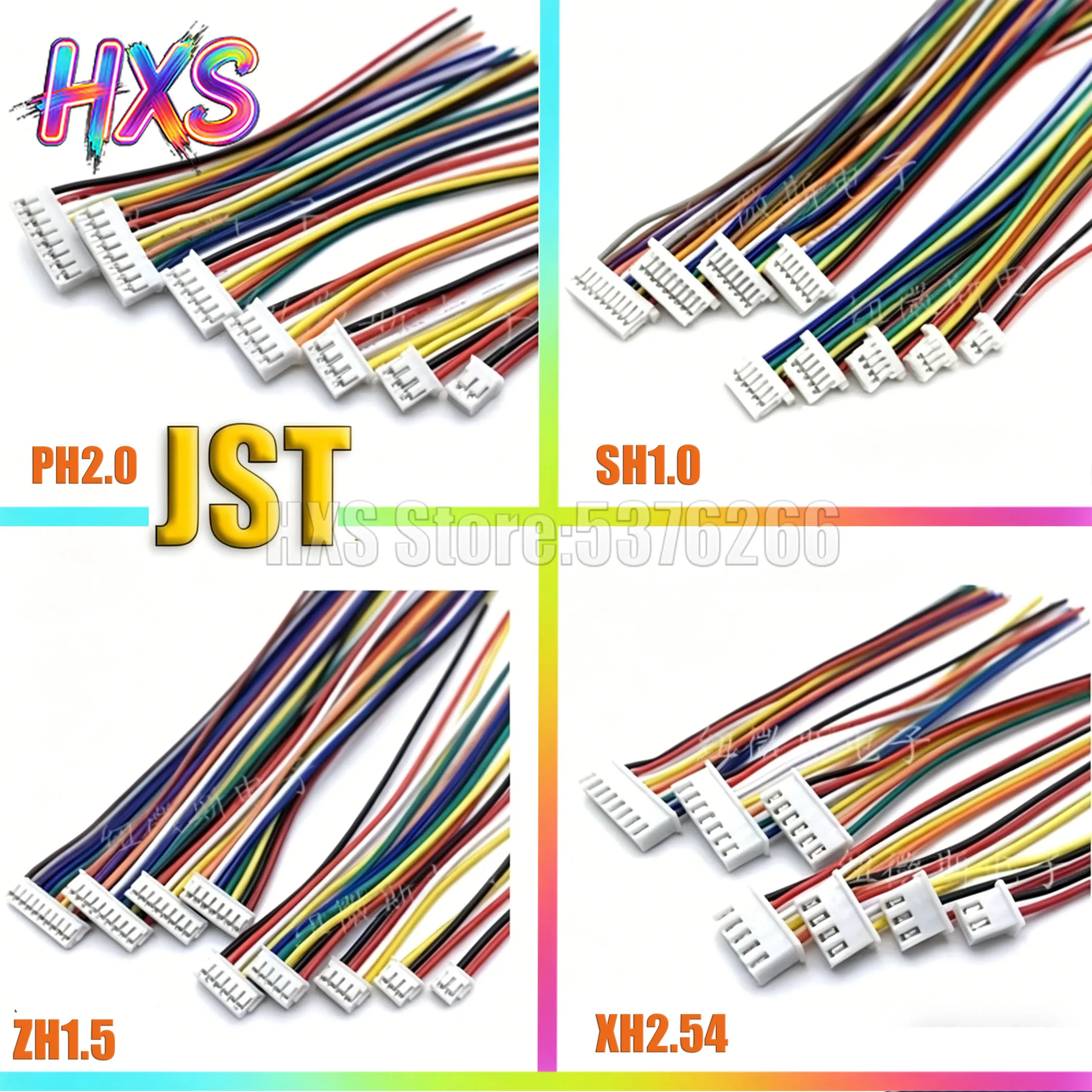 10PCS 1.0 1.25 1.5 2.0 2.54 SH/JST/ZH/PH/XH 1.0MM 1.25MM 1.5MM 2.0MM 2.54MM female plug connector with wire 2/3/4/5/6/7/8/10Pin