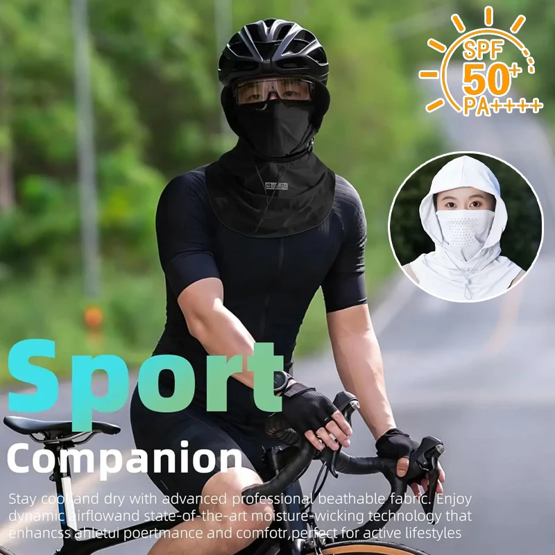 2-in-1 Eisseide Sonnenhut mit Gesichtsmaske Atmungsaktiver Vollgesichts- und Nackenschutz für Autofahren und Radfahren UV-Schutz Sommer-Essential
