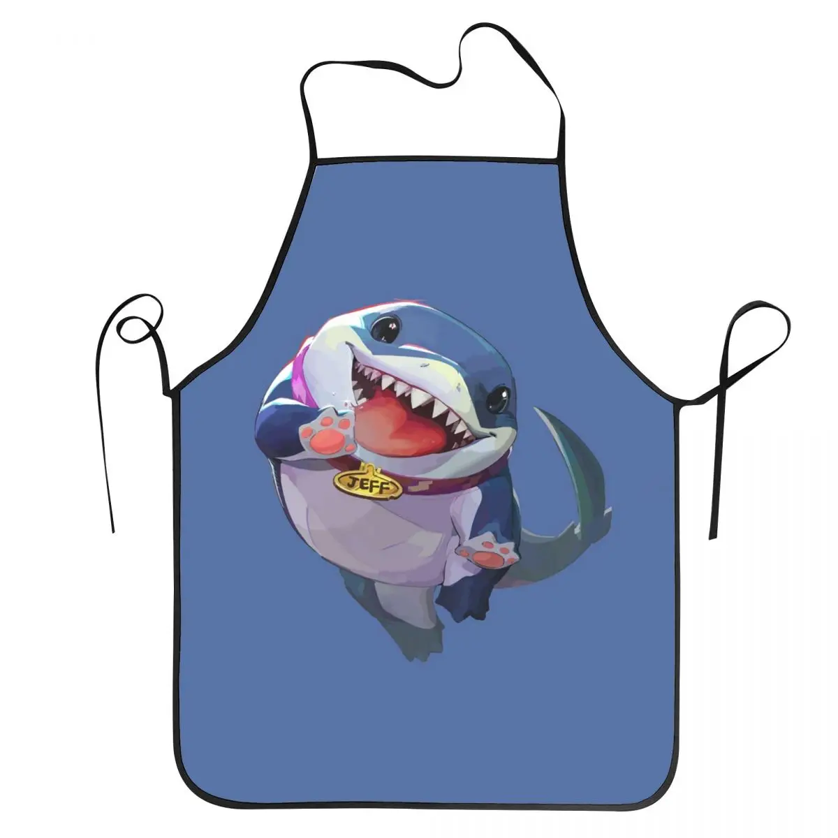 Jeff The Land Shark Aprons Chef Baking Tablier Waterproof Bib Kitchen Cleaning Pinafore for Women Men Gardening
