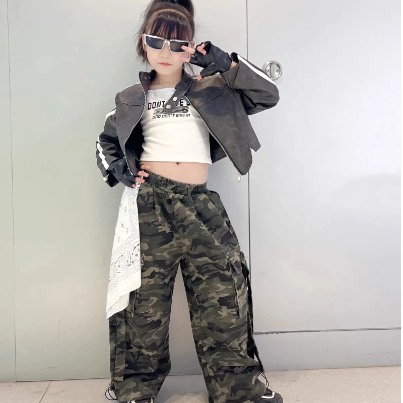 girls'-jazz-dance-performance-dress-girls'-fashionable-jazz-pants-children's-fashion-show-trendy-hip-hop-leather-jacket