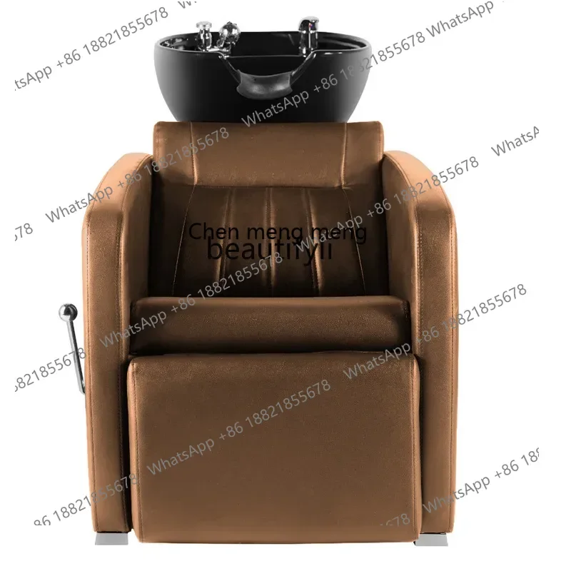 X 32 Retro seated shampoo bed Barber shop Semi-reclining flush shampoo bed Hair salon Shampoo chair