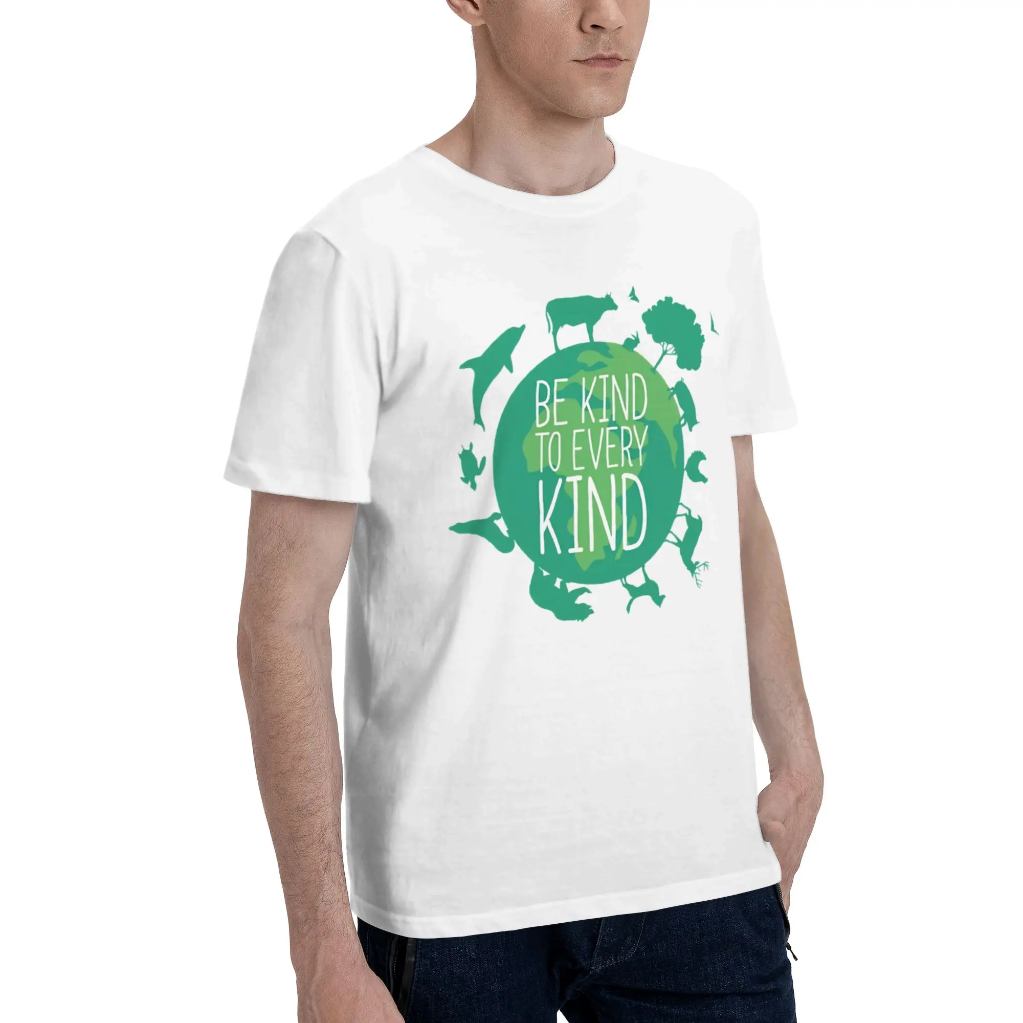 be kind to every kind Men T Shirts Protection Animal  Humor Tees Short Sleeve O Neck 100% Cotton Birthday Gift Clothing T-Shirt