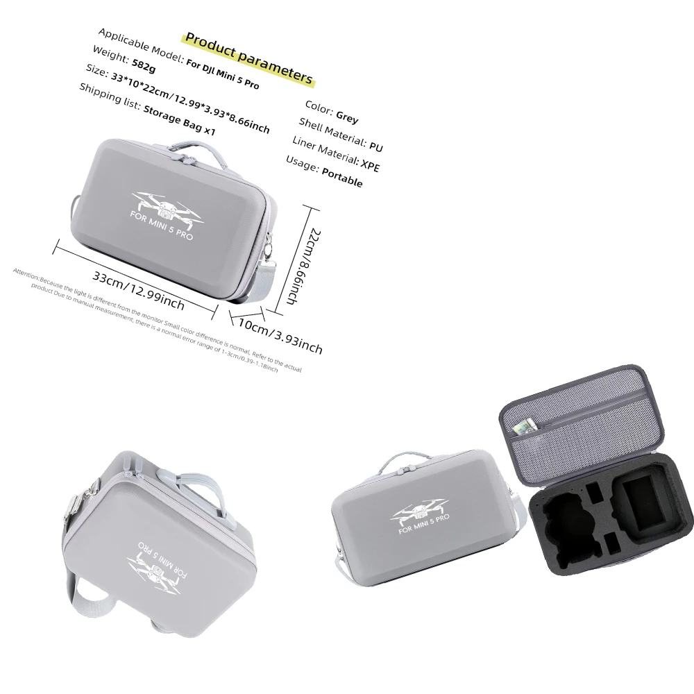 

Carrying Case for DJI RC N3 RC2 Remote & Mini 5 Pro Drone，PU Waterproof Protective Shoulder Bag