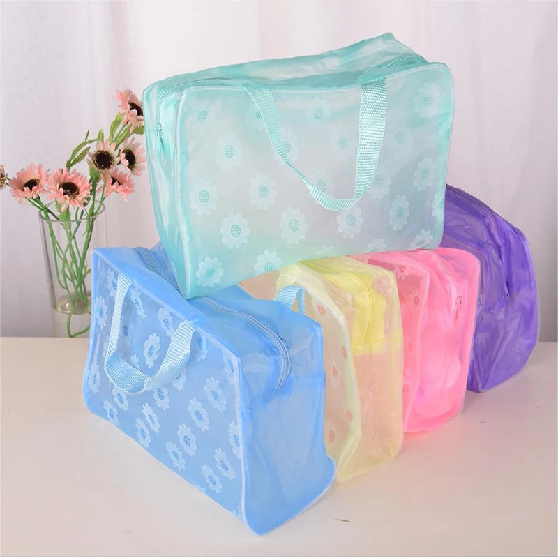 Large Capacity Floral Waterproof Makeup Bag Toiletries And Shower Supplies Storage Bag