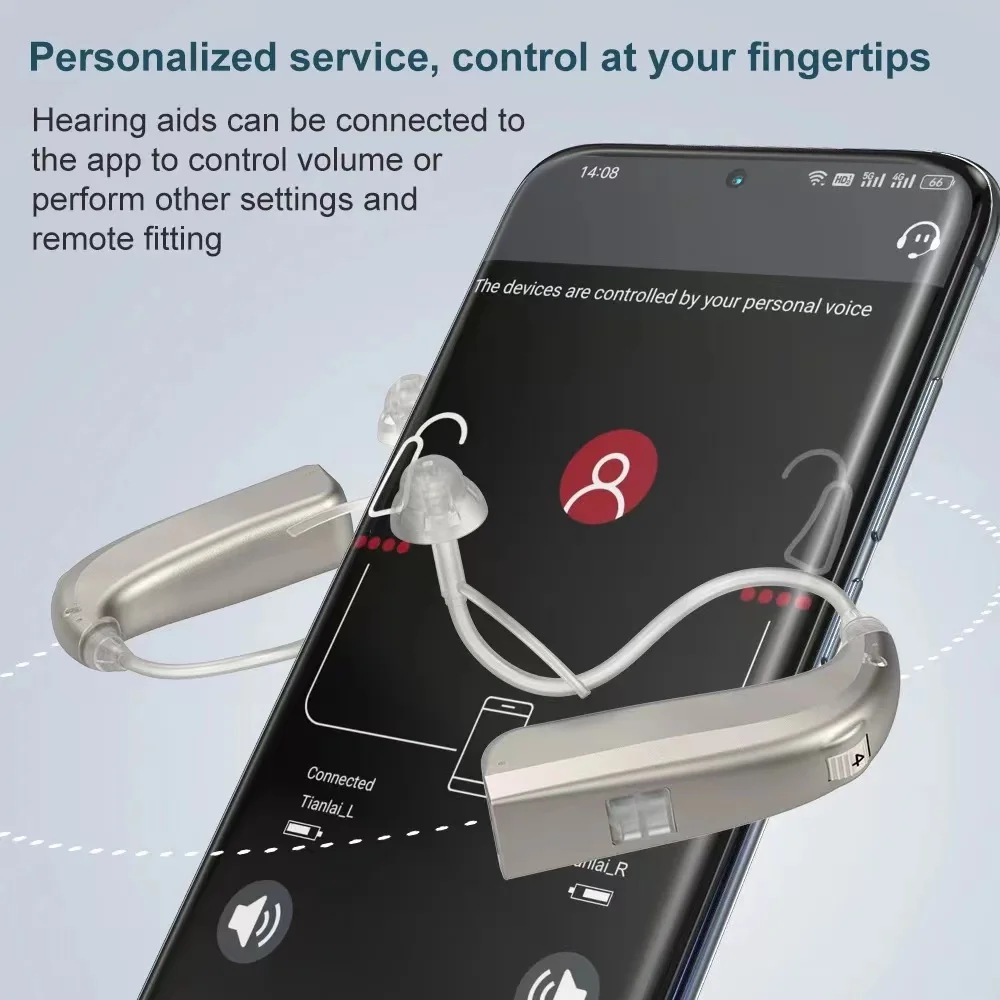 Rechargeable Bluetooth Hearing Aids For Hearing Loss Noise Reduce Sound Amplifier Connect App Control Earphone For Deafness