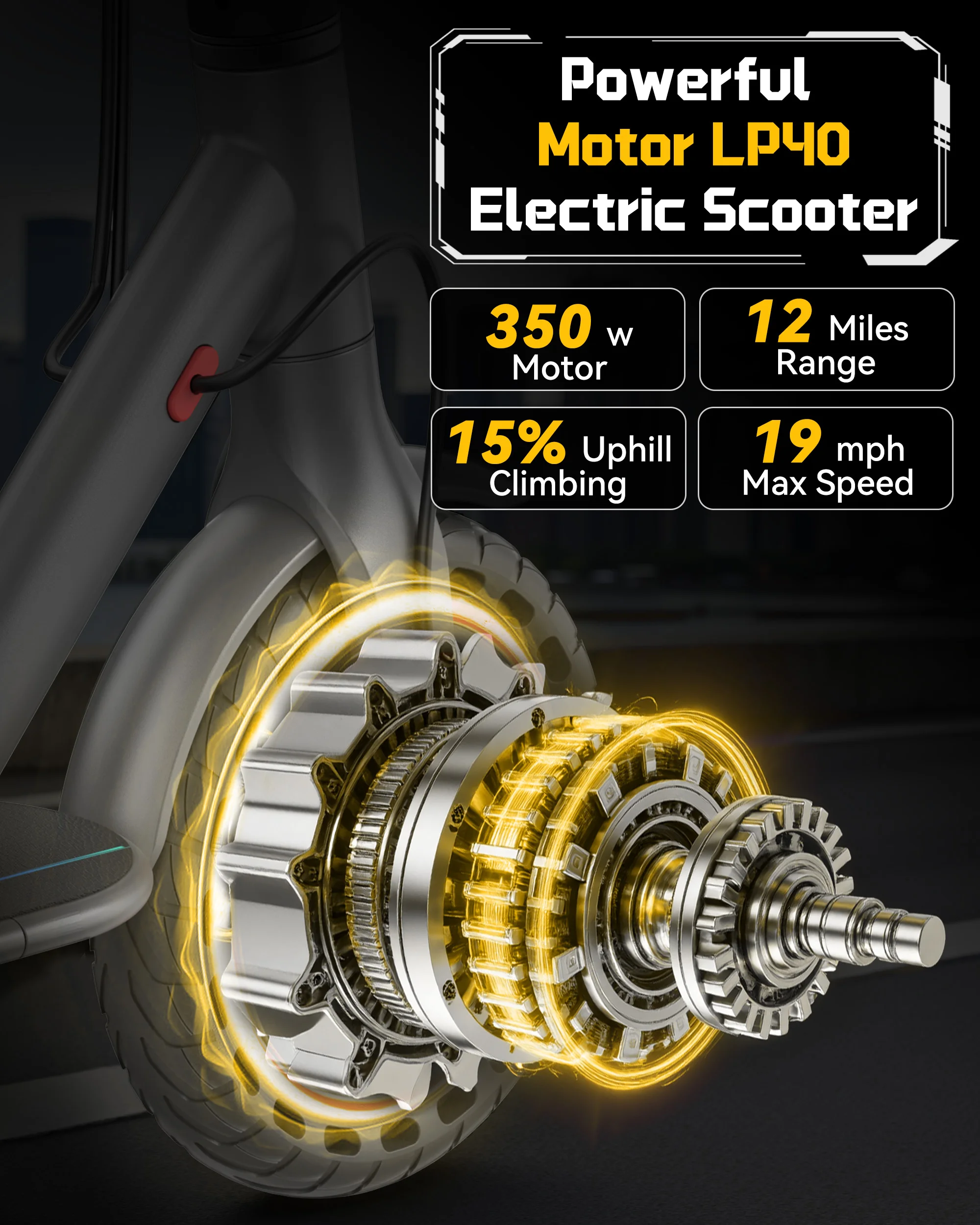 LADPED LP40 سكوتر كهربائي 350 واط 19mph APP التحكم الذكي 4 أوضاع السرعة سكوتر كهربائي قابل للطي 16 ميل ماكس المدى للكبار #4