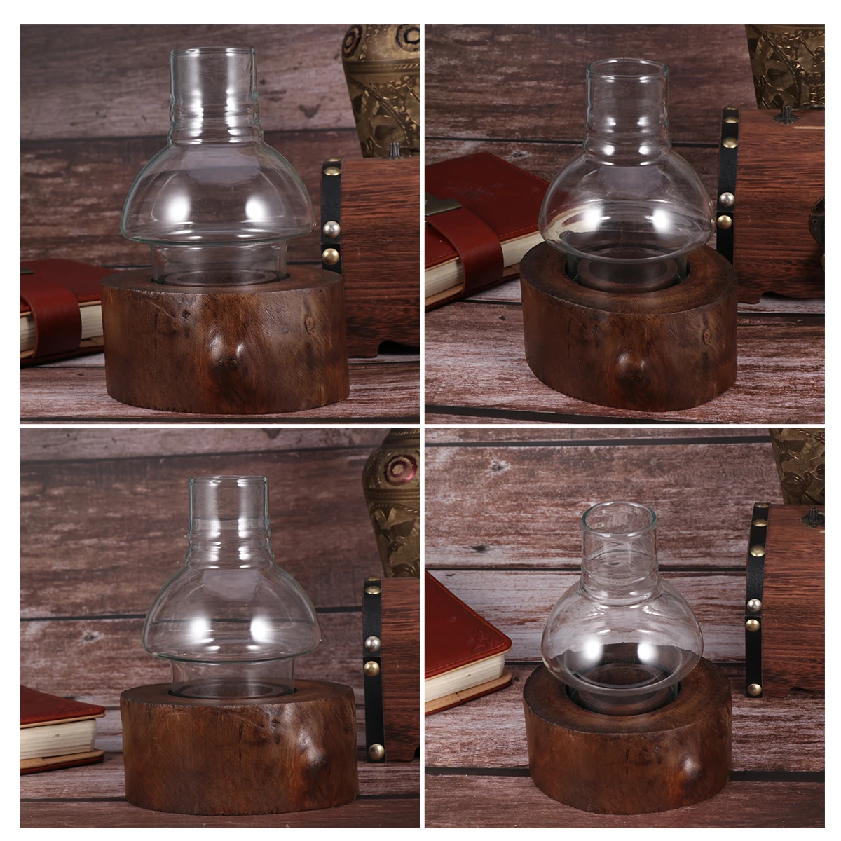 

Wooden C Holder Design High Quality Aromatherapy Tea Light Holders Sturdy Frame Table Decor
