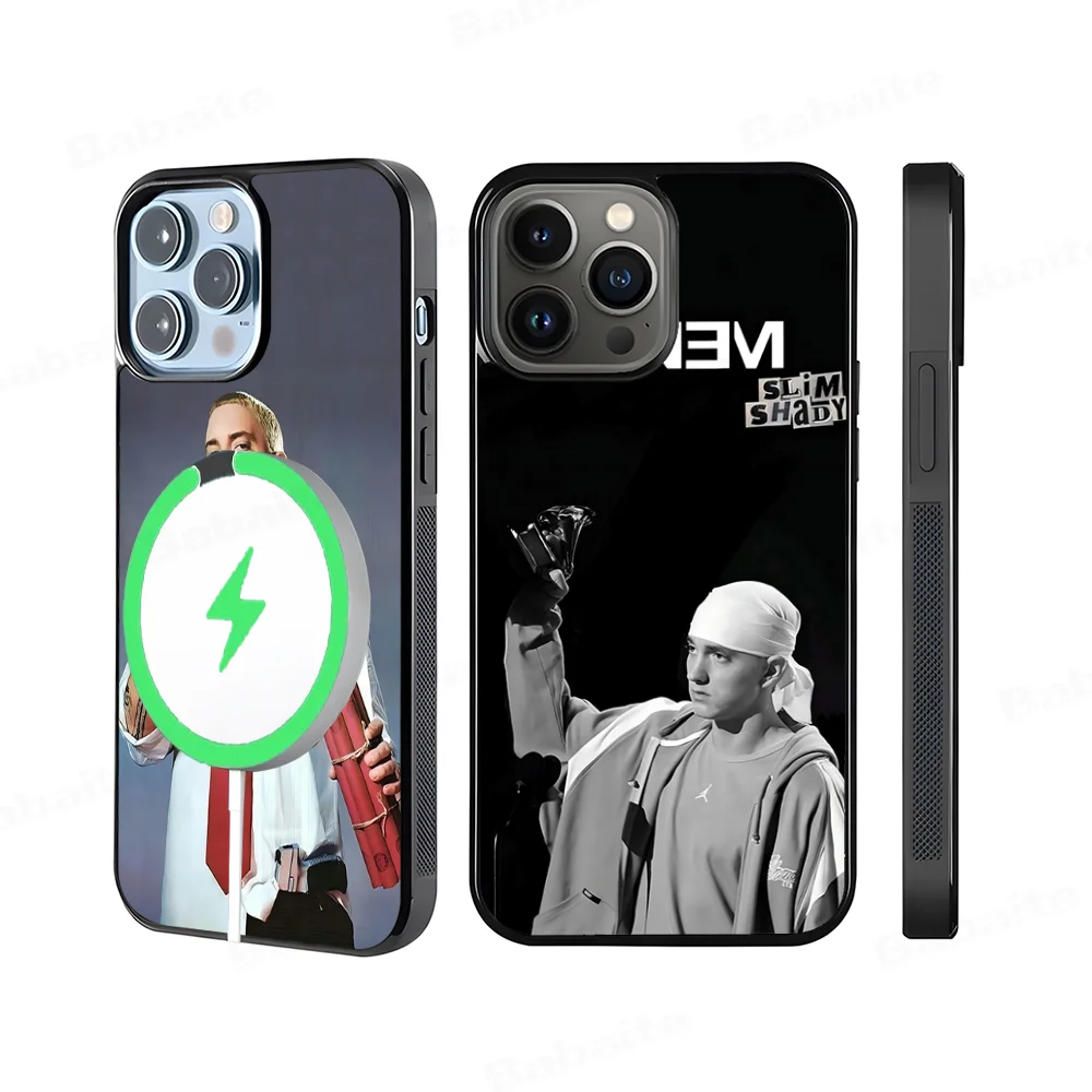 Rapper E-Eminem Phone Case Magesafe Magnetic Wireless Charge Case For iPhone 16 11 12 13 14 15 Pro Max Plus Mini