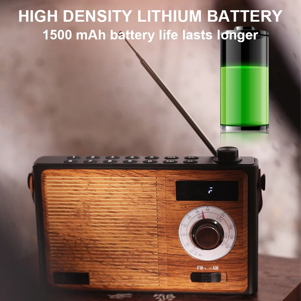 2025 工場直接レトロラジオバッテリー駆動 Am Fm ポータブルラジオ Bluetooth スピーカー LED ディスプレイ付き