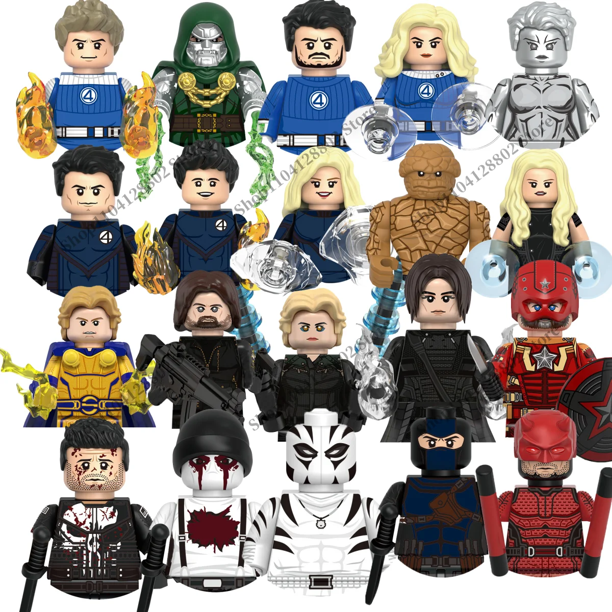 

New brick toys Marvel children's MINI building block toys holiday party gifts doll toys Captain America Moon Knight