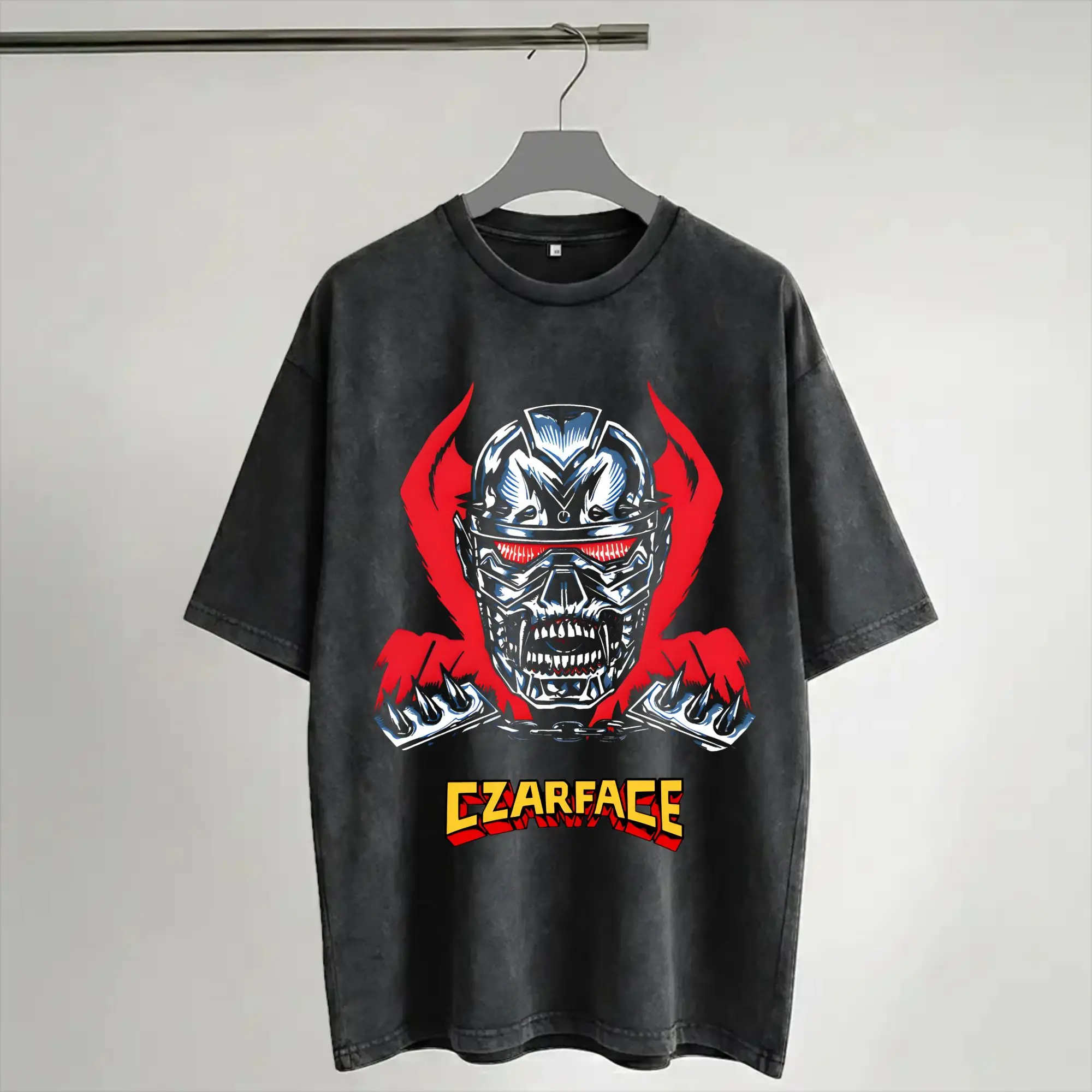 Harajuku Washed Shirt Czarface  Apparel Vintage T-Shirts High Street  Streetwear Short Sleeve Graphic Tops Tees