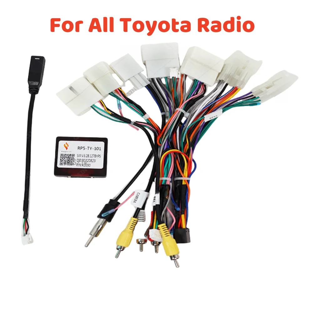 

Car Radio Canbus Box Decoder For Toyota Camry RAV4 MARK PRADO COROLLA SIENNA FORTUNER COVERT KLUGER Wiring Harness Power Cable