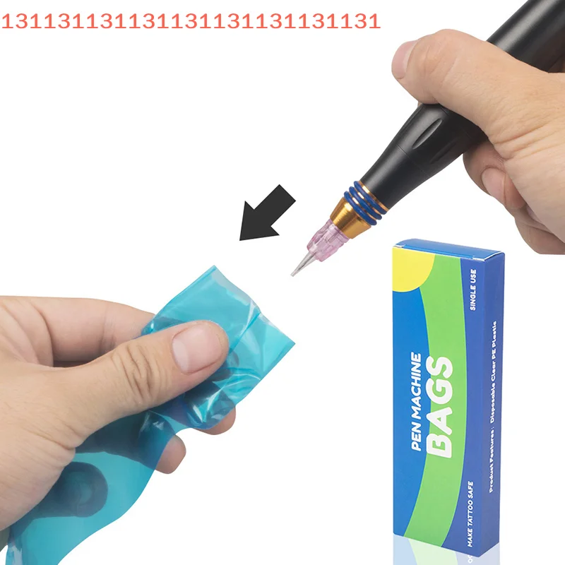 

200 шт. чехол для ручки машины черного/синего цвета-гигиенические аксессуары для татуировок одноразовые пластиковые зажимы для татуировок чехлы для шнуров сумки