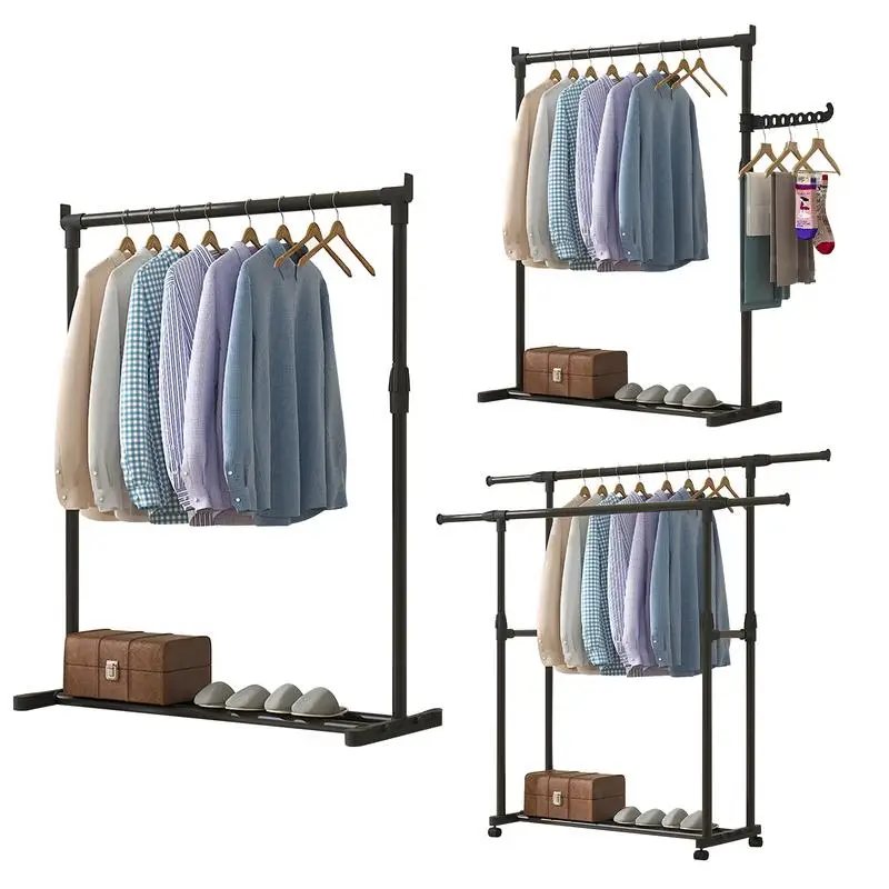 Cloth Hanging Rack Freestanding Clothing Rack Coats Hanging Rack Garments Rack Adjustable Collapsible Clothes Dry Dress Hanger