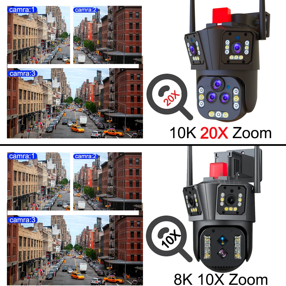 Difang 10k Outdoor 20x Zoom Wifi Überwachungs kamera, Nachtsicht, Zwei-Wege-Audio, Bewegungs erkennung Auto Tracking CCTV IP-Kamera